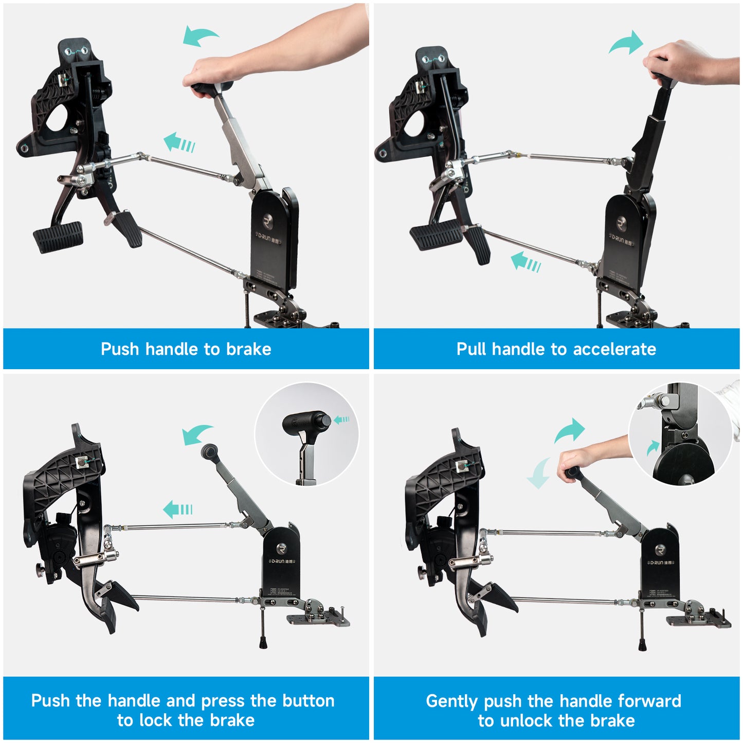 CQmuniu Hand Control for Disabled Drivers Light Hand Drive Conversion Kit with Steering Wheel Spinner