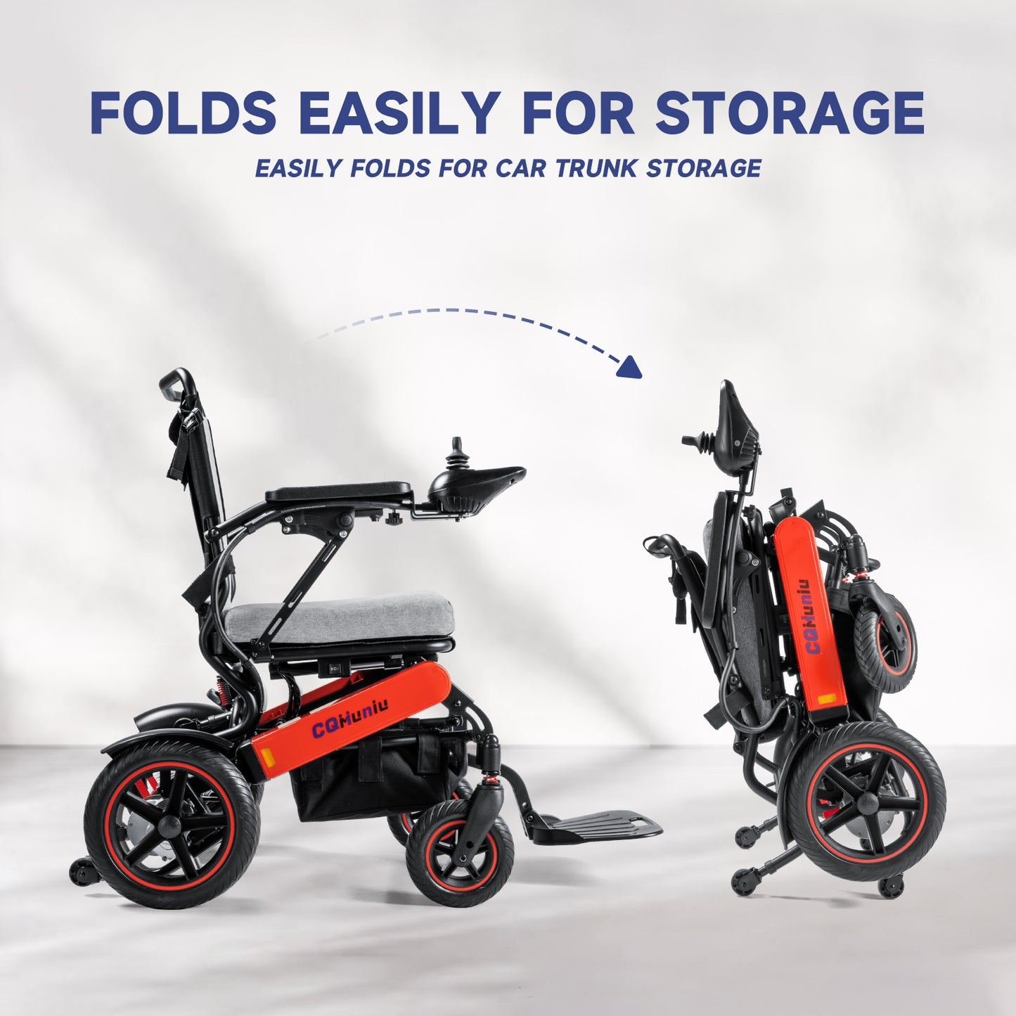Electric Wheelchair for Adults - 30KM Long Range Lightweight Foldable - Dual 250W Motors & Dual 12Ah Batteries - All-Terrain, Comfortable Seat, Easy to Transport