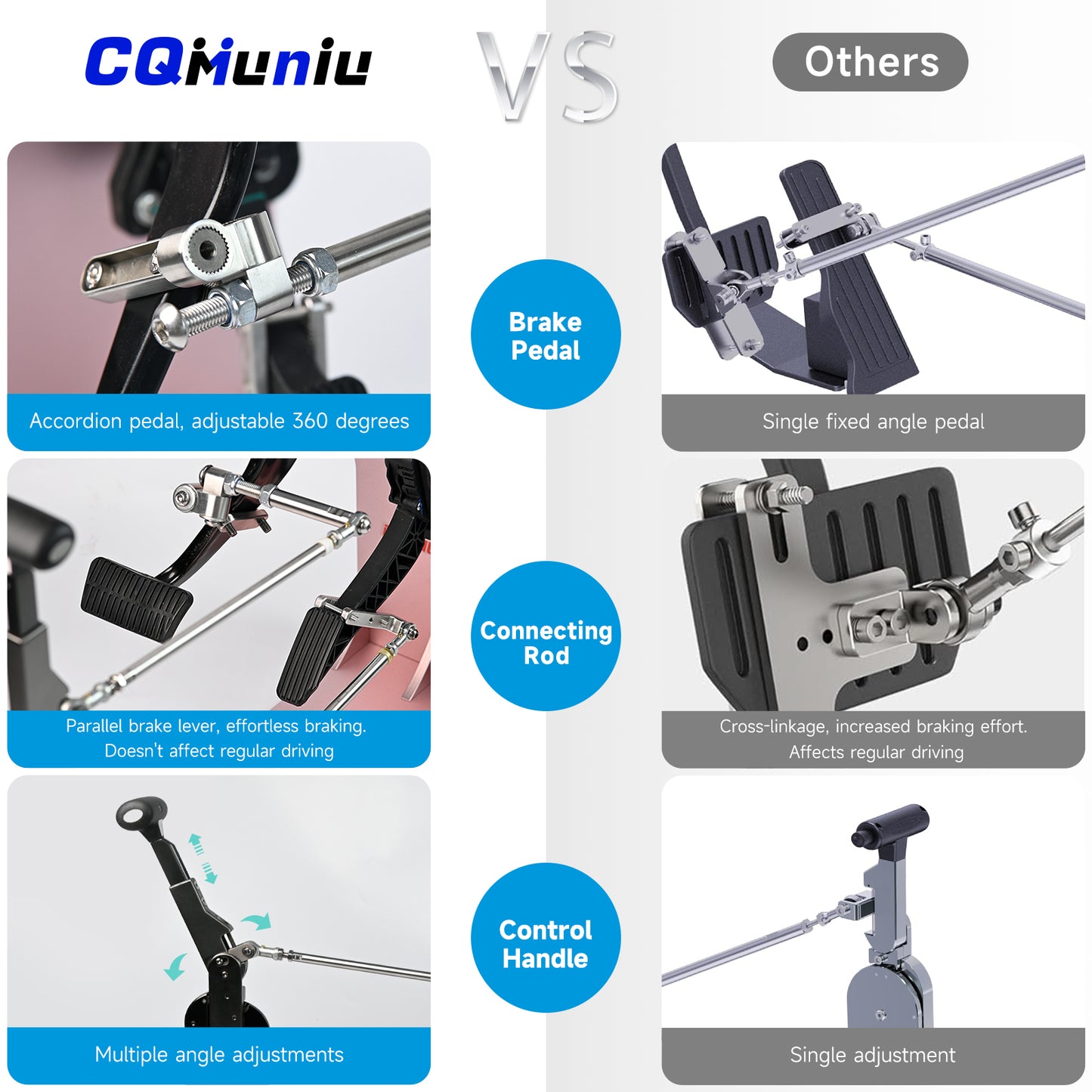 CQmuniu Hand Control for Disabled Drivers Light Hand Drive Conversion Kit with Steering Wheel Spinner