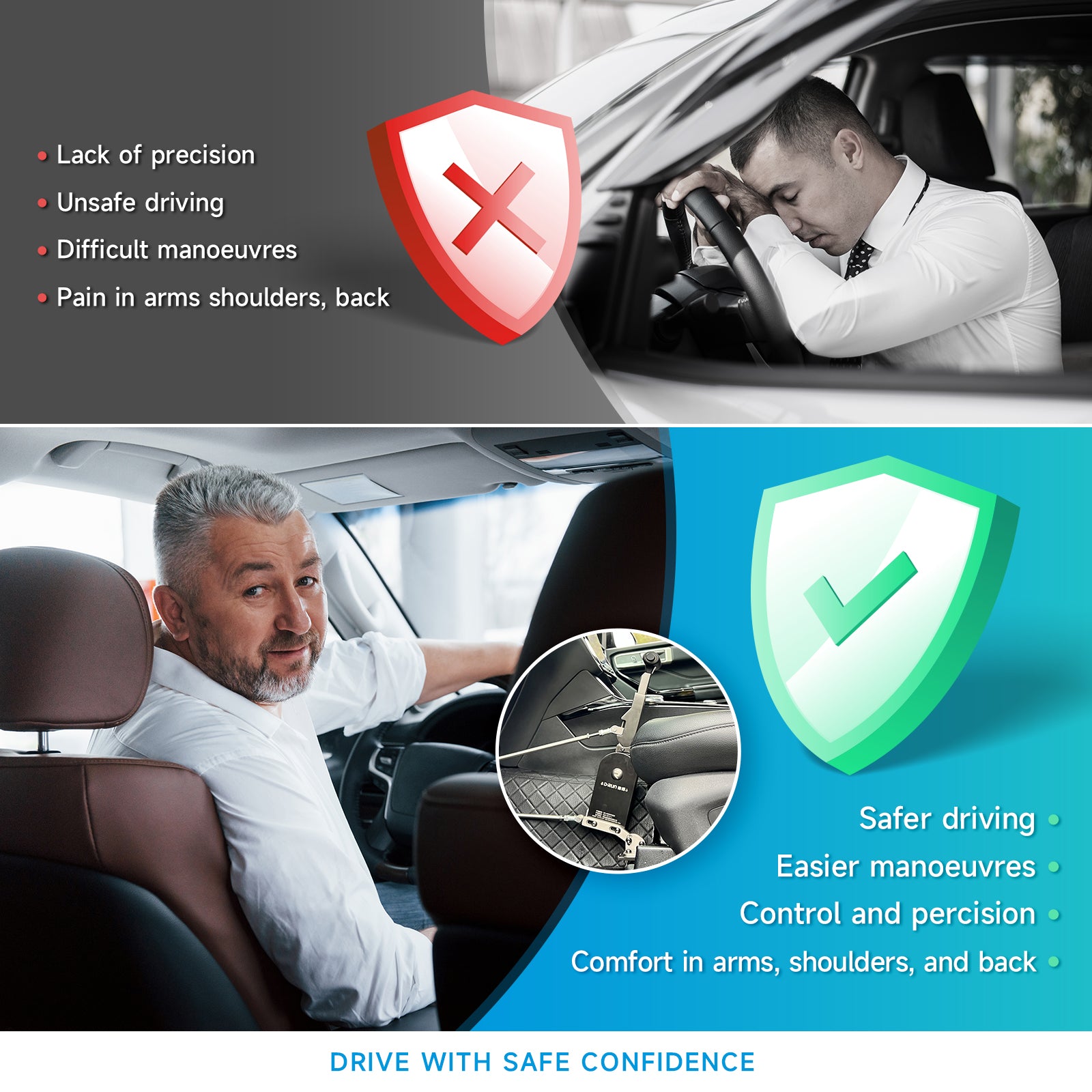 CQmuniu Hand Control for Disabled Drivers Light Hand Drive Conversion