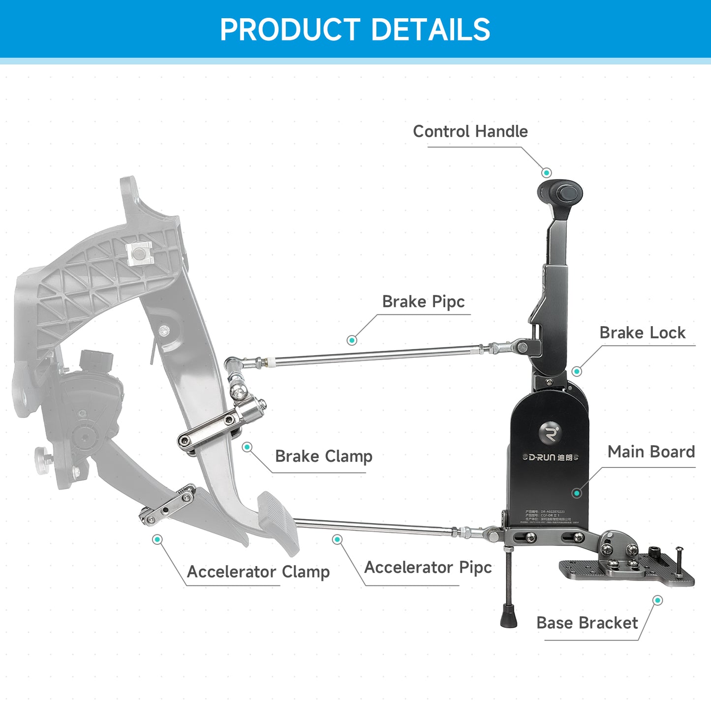 CQmuniu Hand Control for Disabled Drivers Light Hand Drive Conversion Kit with Steering Wheel Spinner