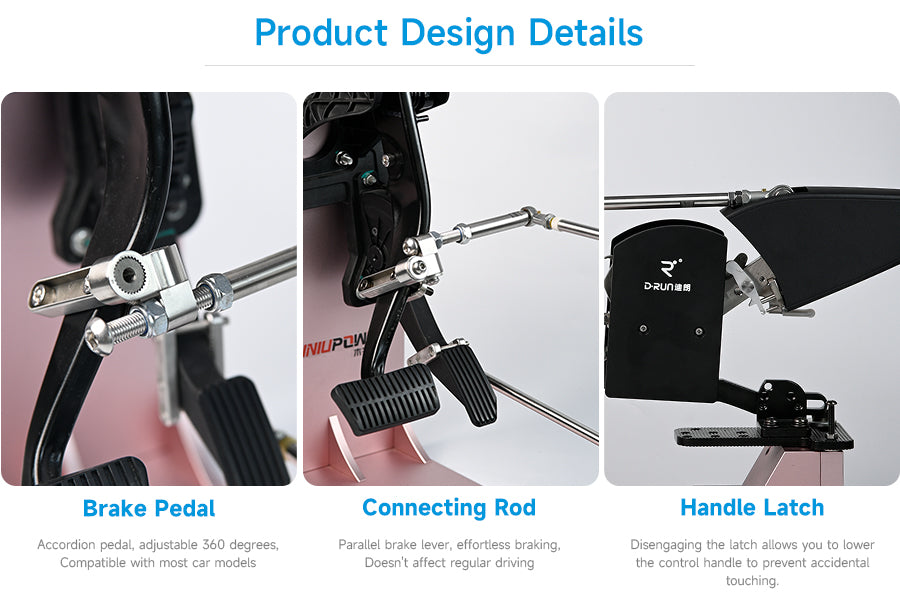 D-RUN 3 Handicap Hand Control for Disabled Drivers Car Driving Assistance Push Pull Control Brake Throttle