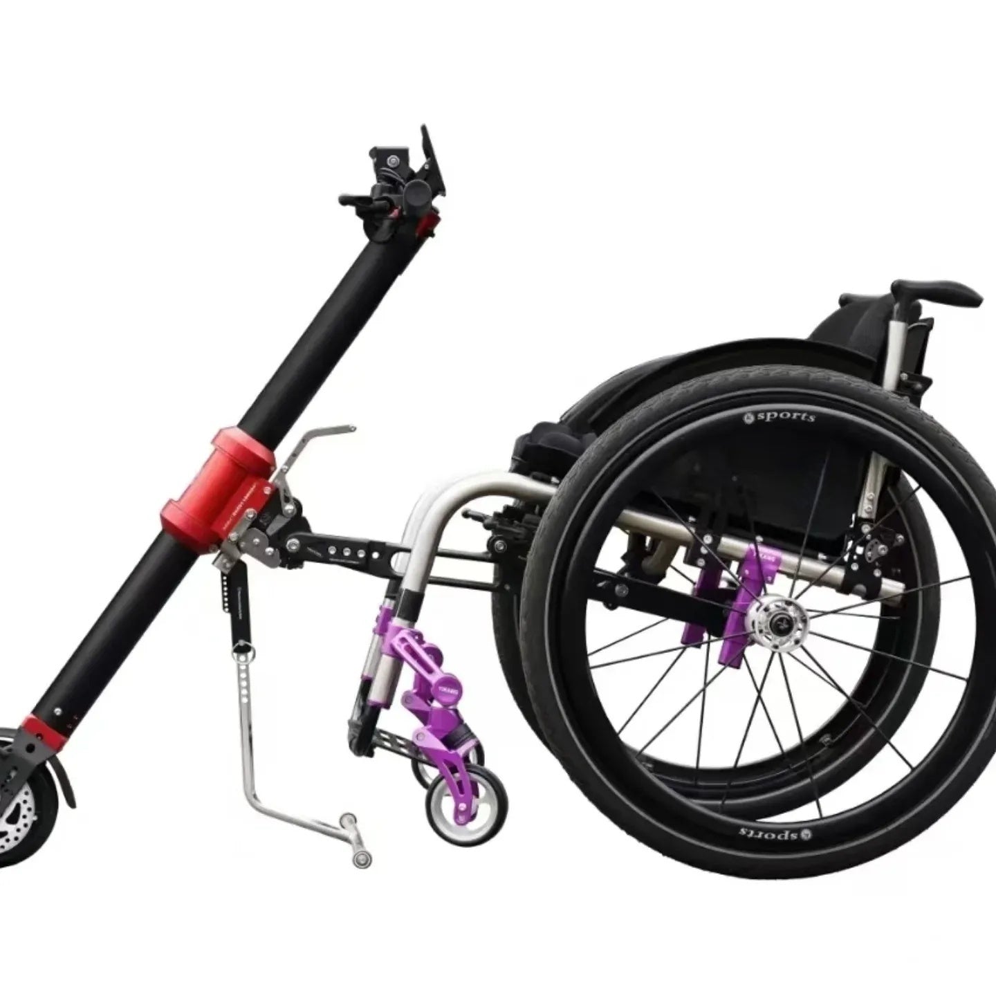 MP-XZQ1 MUNIU 350W Electric Wheelchair Handcycle Conversion Kit Wheel Chair Handbike Attachment 6.5 Inch Motor Wheel Power Assist