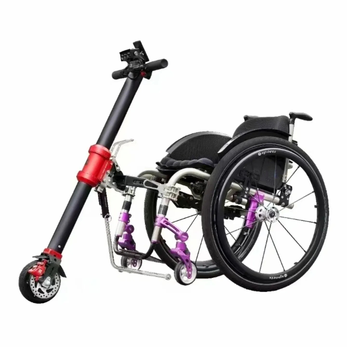 MP-XZQ1 MUNIU 350W Electric Wheelchair Handcycle Conversion Kit Wheel Chair Handbike Attachment 6.5 Inch Motor Wheel Power Assist