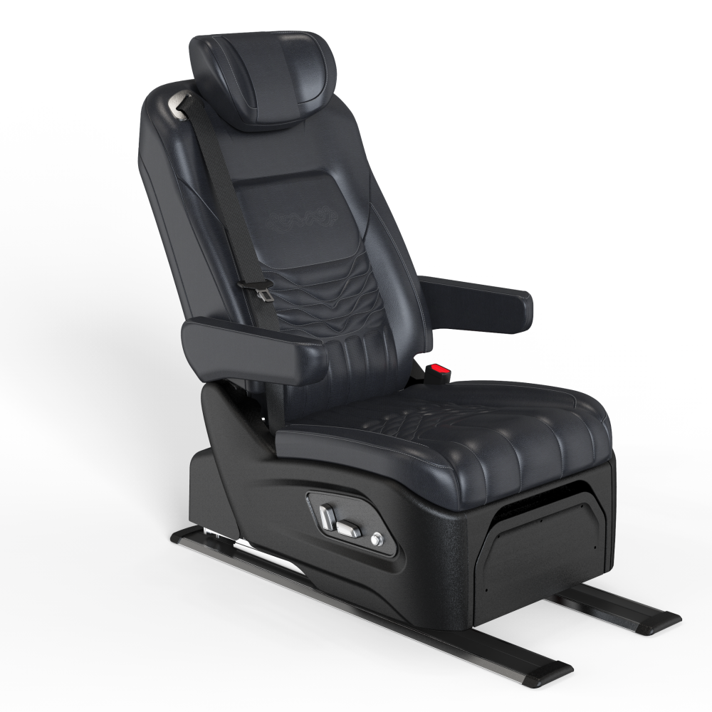 S5A Power Lift & Swivel Car Seat with Long-Rail System — CE Certified, 180kg Load, 0–100° Rotation for SUV / MPV / Van