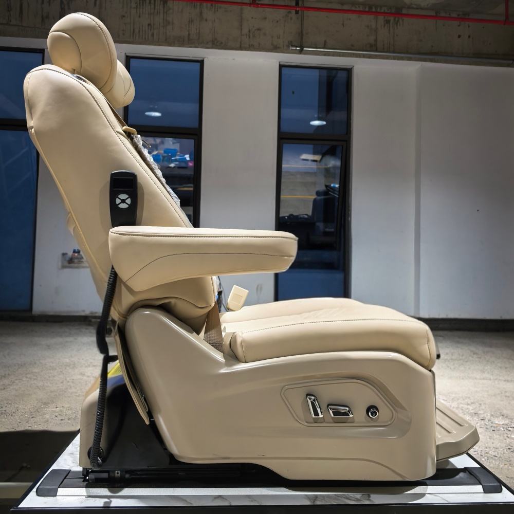 S5A Power Lift & Swivel Car Seat with Long-Rail System — CE Certified, 180kg Load, 0–100° Rotation for SUV / MPV / Van