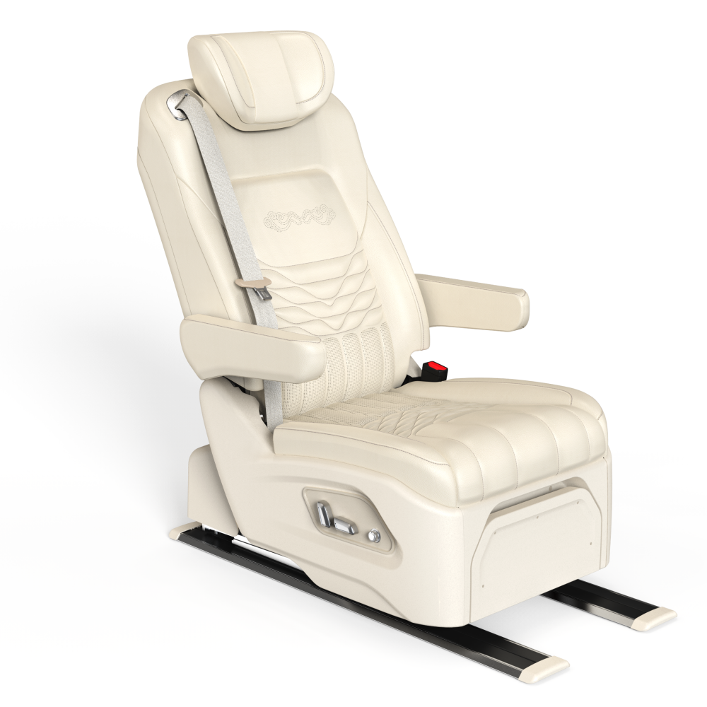 S5A Power Lift & Swivel Car Seat with Long-Rail System — CE Certified, 180kg Load, 0–100° Rotation for SUV / MPV / Van