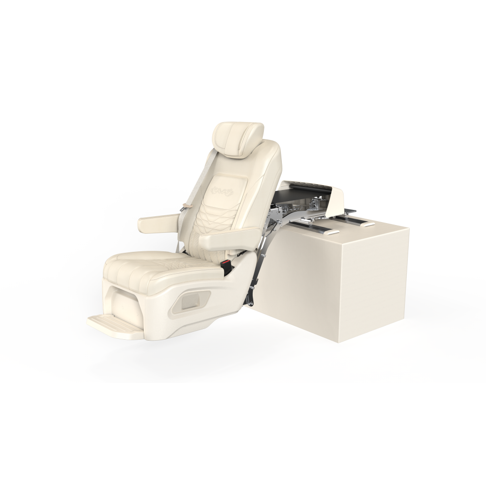 S5A Power Lift & Swivel Car Seat with Long-Rail System — CE Certified, 180kg Load, 0–100° Rotation for SUV / MPV / Van