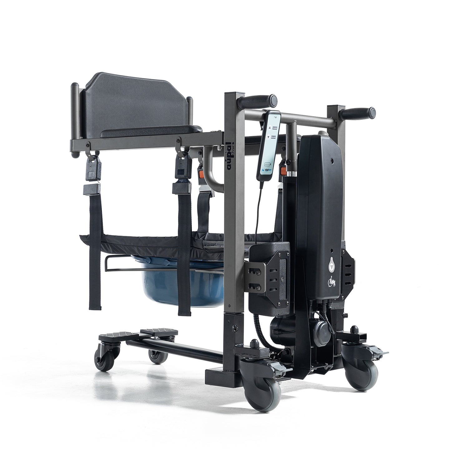 Electric Patient Lift Transfer Chair, Portable Patient Lift for Home, 330lbs Heavy Duty Toilet Chair with 10" Height Adjust for Elderly & Disabled, Compact for Tight Spaces