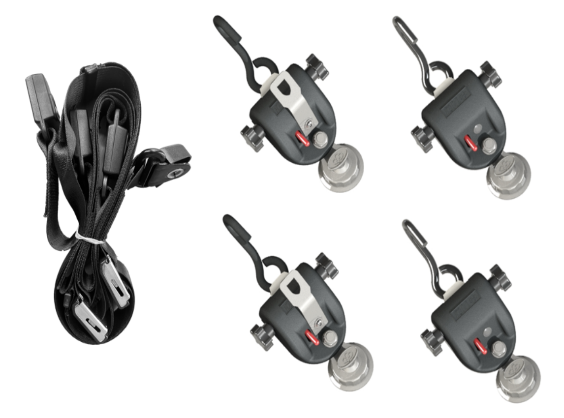 RS5 4-Point Disc-Mount Wheelchair Tie-Down System | 360° Swivel, ISO 10542-1:2012 Certified — Manual (RS5A) & Electric Retractor (RS5AE)